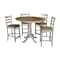 International Concepts Round 36 in Rd Extension Dining Table, 4 Emily Counter Ht Stools, Hickory/Stone, 36 W, 48 L, Wood K41-36RXT-6B-S6172-4 - alternate 1